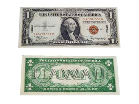 hawaii overprint 1 dollar bill